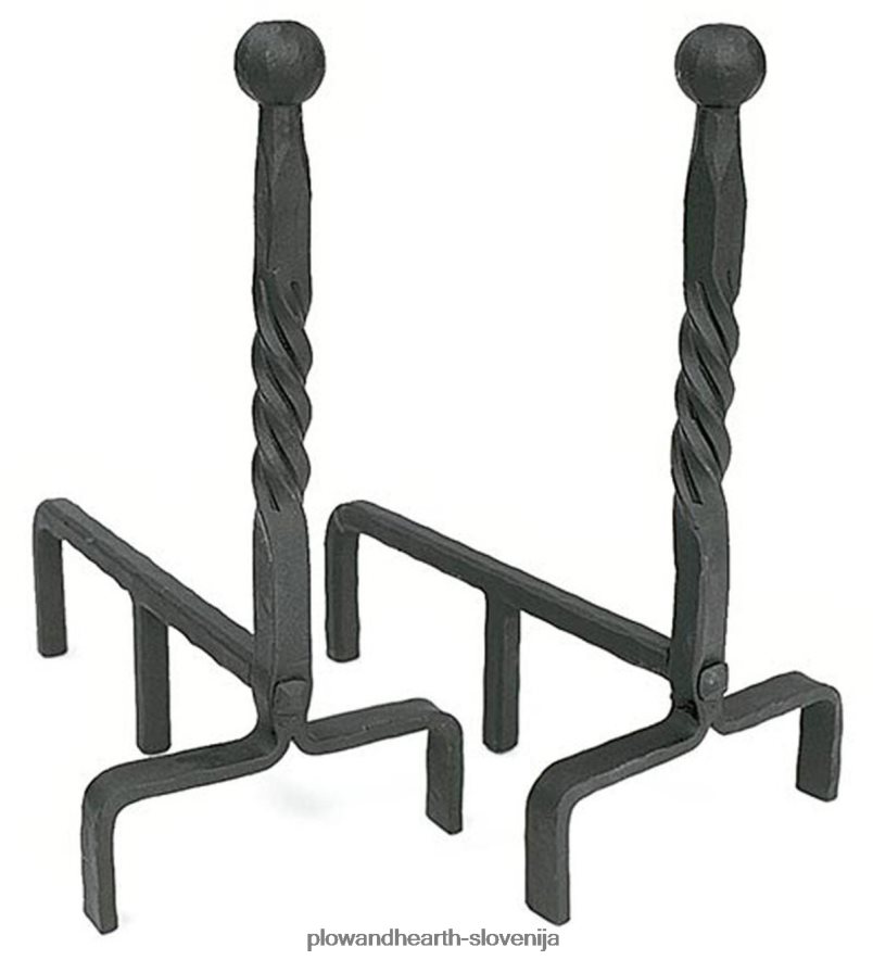 komplet okovja iz kovanega železa s krogličnim zaključkom in črnim zaključkom Plow & Hearth 2V46082854 dodatki