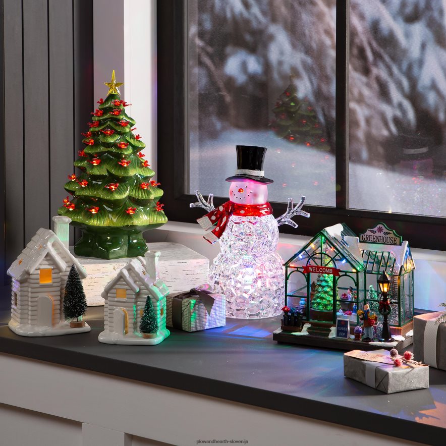 večbarvno osvetljen namizni dekor snežaka Plow & Hearth 2V46082821 Ognjišče