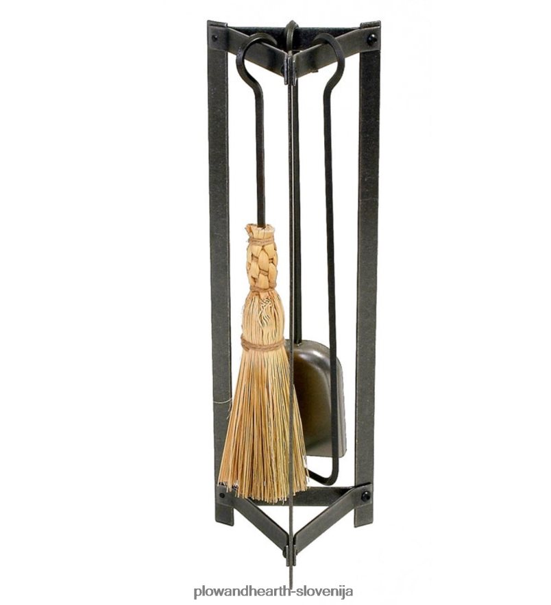 ameriško izdelan trikotni komplet orodja za kamin iz kovanega jekla Plow & Hearth 2V46082738 Ognjišče