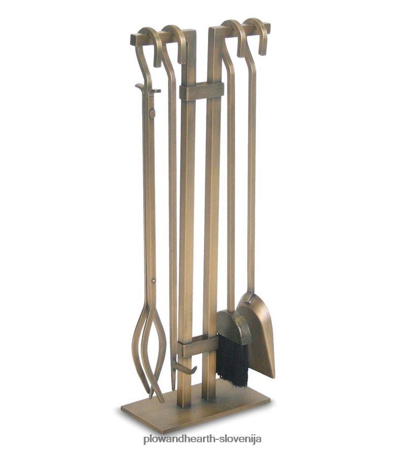 sinclair komplet orodja za kamin iz brušene medenine - medenina Plow & Hearth 2V46082730 Ognjišče