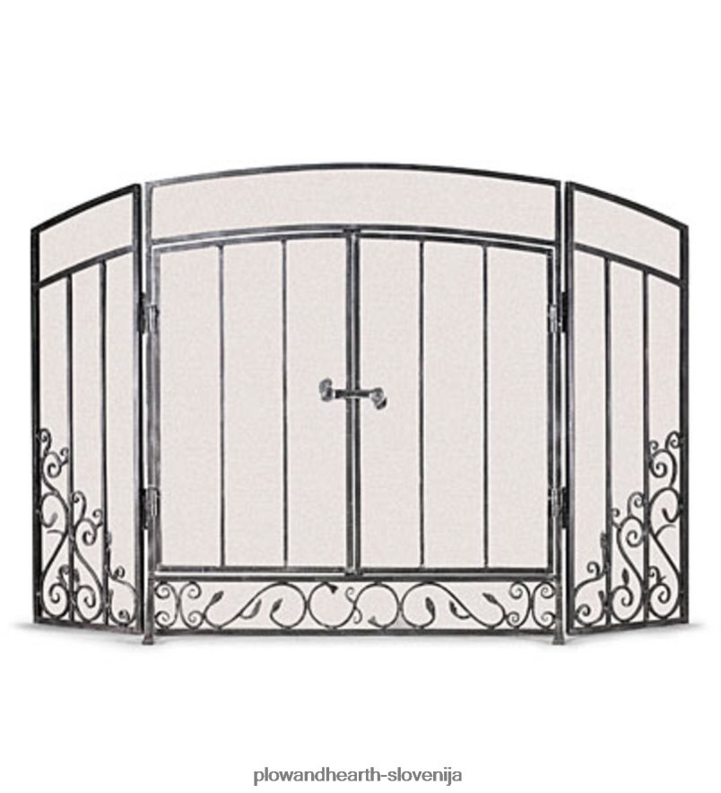 kositrni renesančni zaslon - kositer Plow & Hearth 2V46082904 Ognjišče