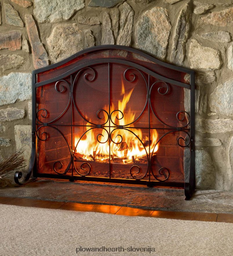 majhna grebenska ravna zaščita za kamin - baker Plow & Hearth 2V46083234 Ognjišče