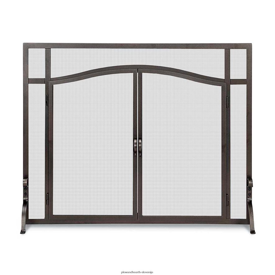 majhno ravno varovalo po meri z obokanimi vrati - črno Plow & Hearth 2V46082928 Ognjišče