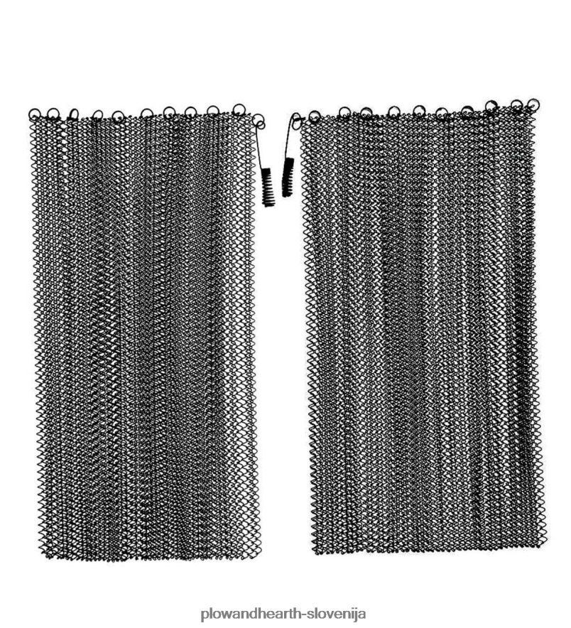 črna mrežasta zavesa pari zaves za kamin Plow & Hearth 2V46082898 Ognjišče