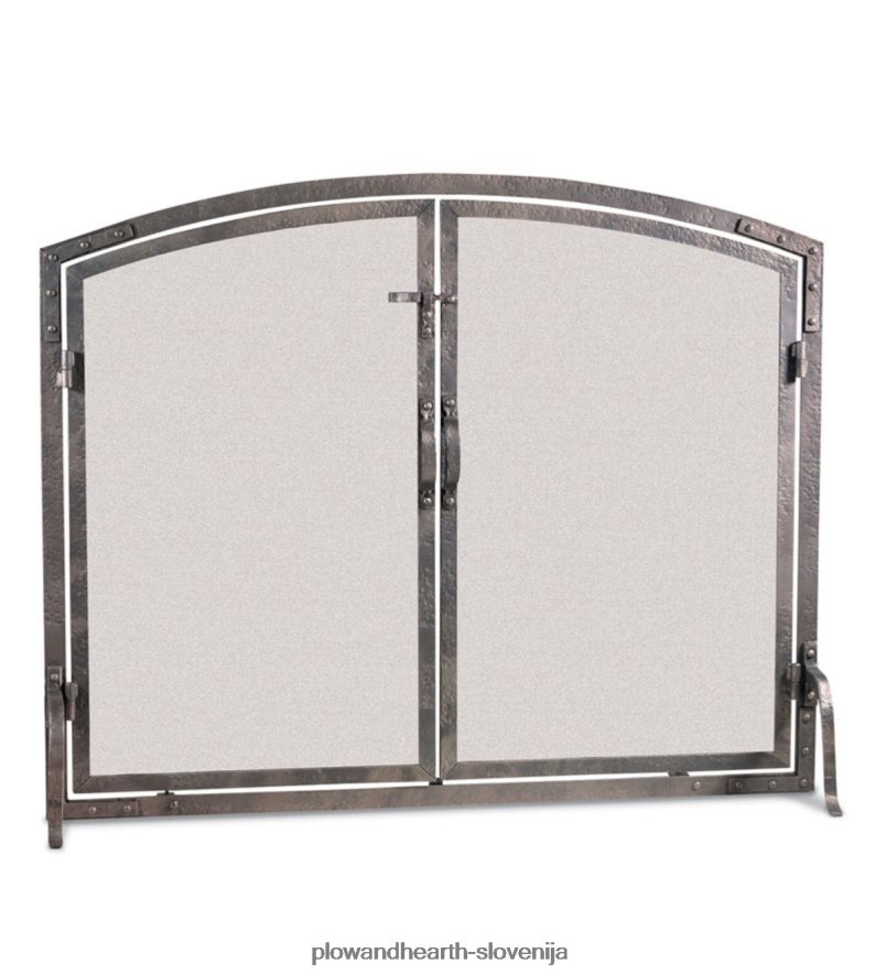 stari svet iz kovanega železa obokana vrata kamin zaslon Plow & Hearth 2V46082903 Ognjišče