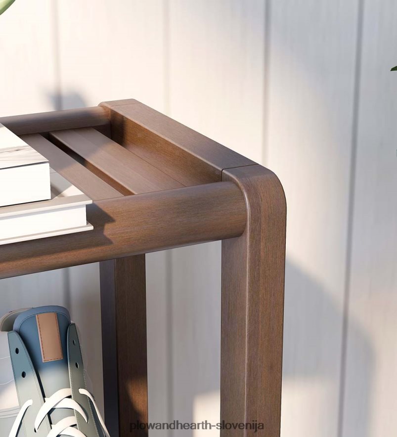 kmečka hiša s tremi policami konzolna knjižna omara stojalo za shranjevanje - starinski kostanj Plow & Hearth 2V46082090 pohištvo