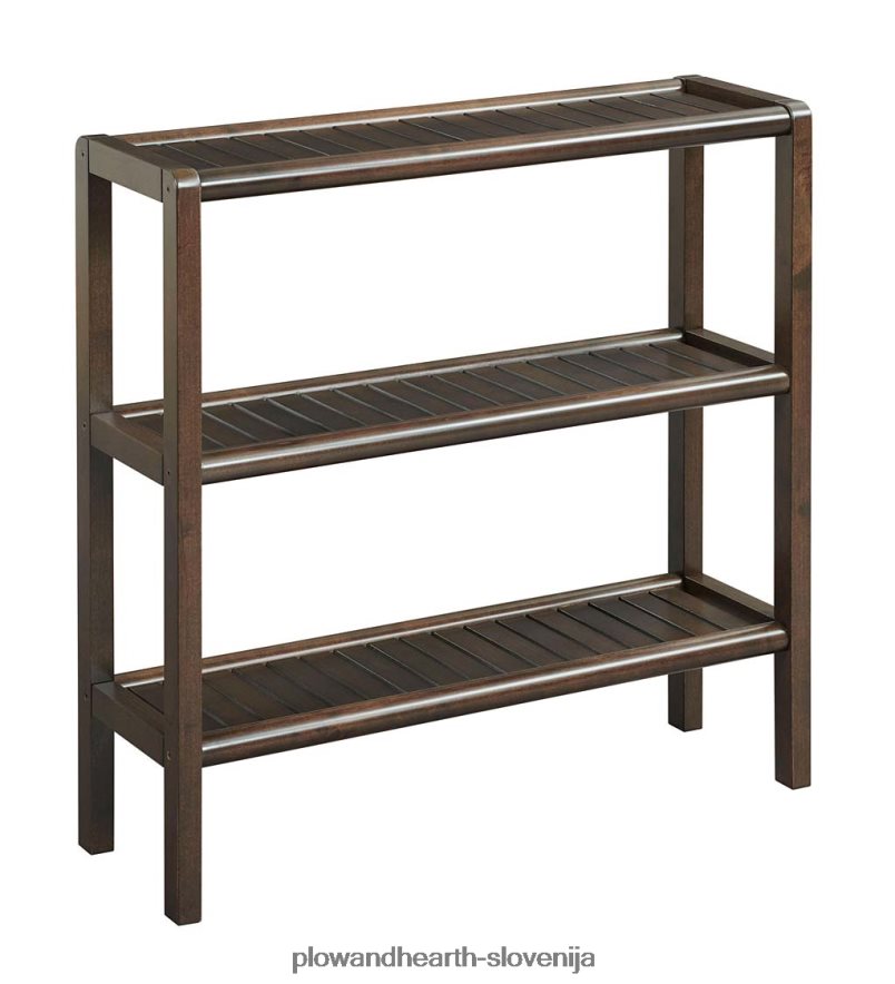 kmečka hiša s tremi policami konzolna knjižna omara stojalo za shranjevanje - starinski kostanj Plow & Hearth 2V46082090 pohištvo