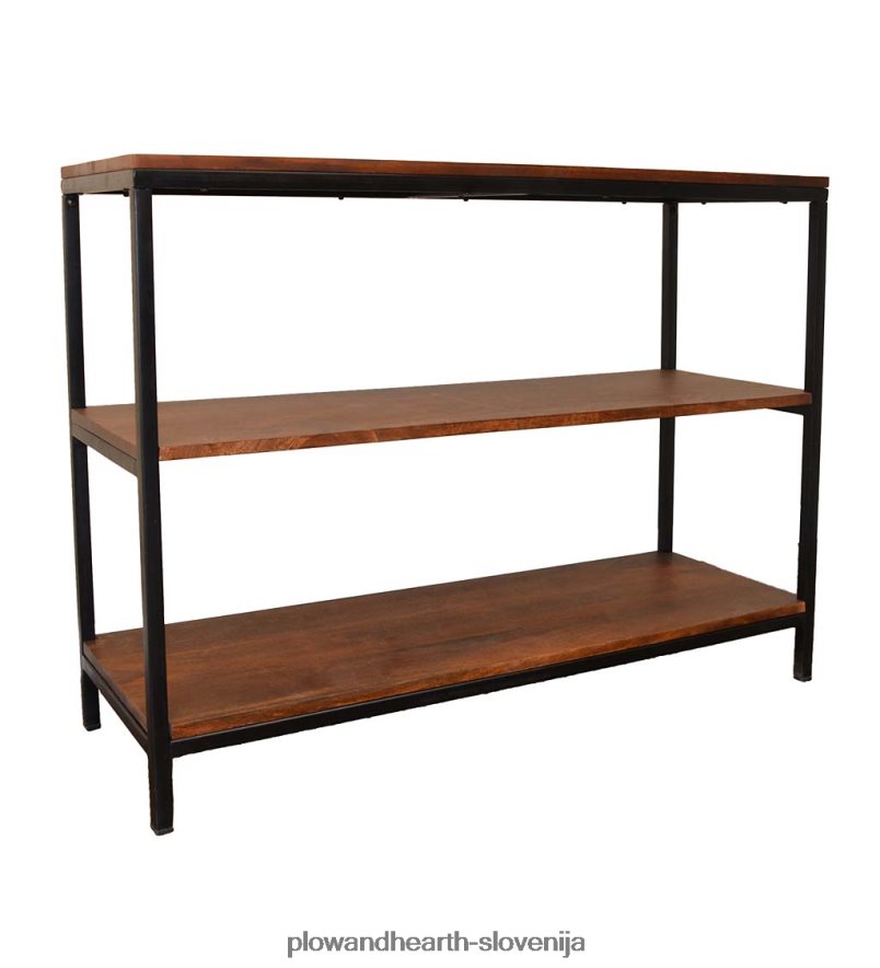 30 visoka tripolna lesena in kovinska knjižna/konzolna omara - kostanj Plow & Hearth 2V46081995 pohištvo