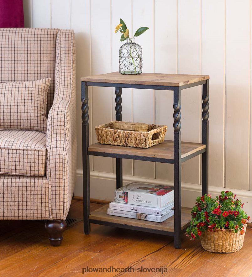 globoka končna miza s policami Plow & Hearth 2V46081973 pohištvo