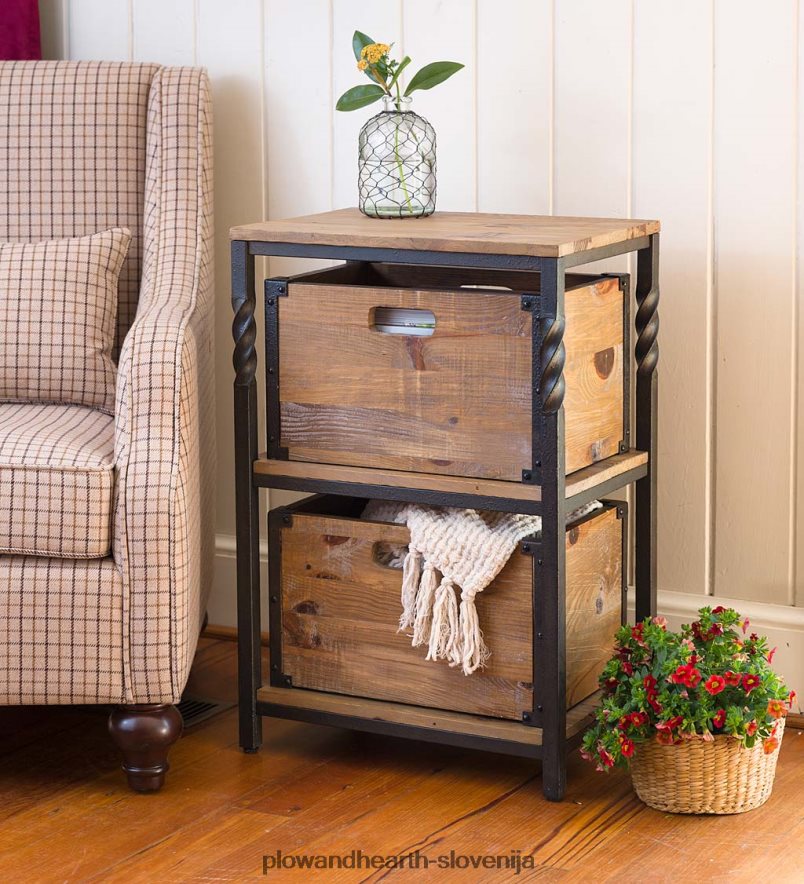 globoka končna miza s policami Plow & Hearth 2V46081973 pohištvo