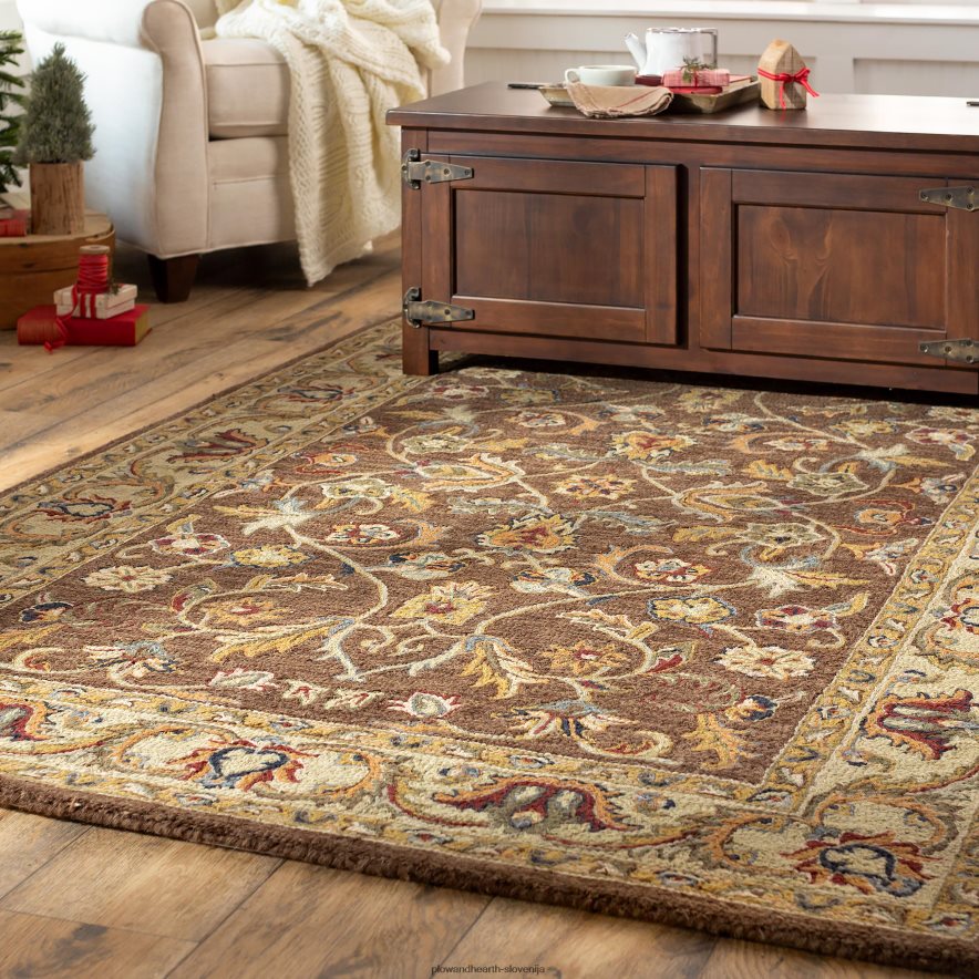 lesena klubska mizica/klop iz portlandske ledenice z repliko okovja - oreh Plow & Hearth 2V46081984 pohištvo