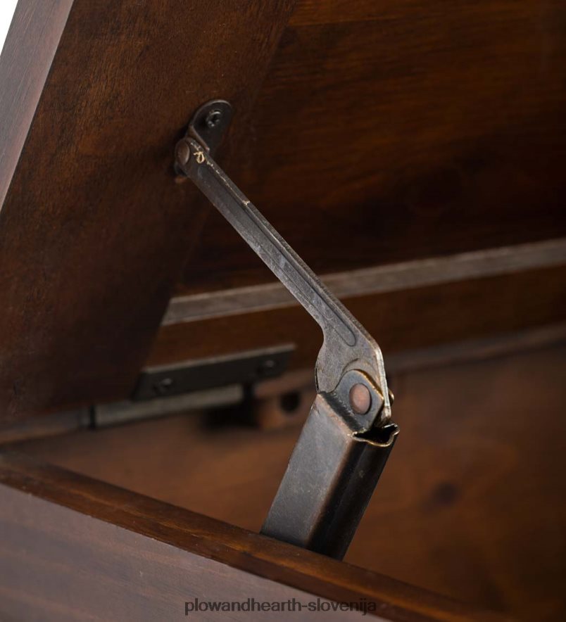 lesena klubska mizica/klop iz portlandske ledenice z repliko okovja - oreh Plow & Hearth 2V46081984 pohištvo