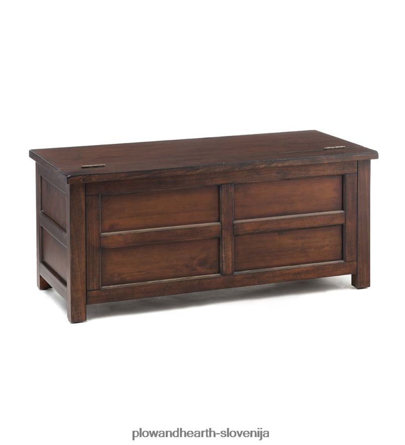 lesena klubska mizica/klop iz portlandske ledenice z repliko okovja - oreh Plow & Hearth 2V46081984 pohištvo