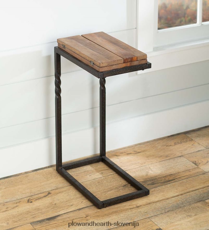 rustikalna raztegljiva miza deep creek z zložljivimi listi iz lesa in kovine Plow & Hearth 2V46081972 pohištvo