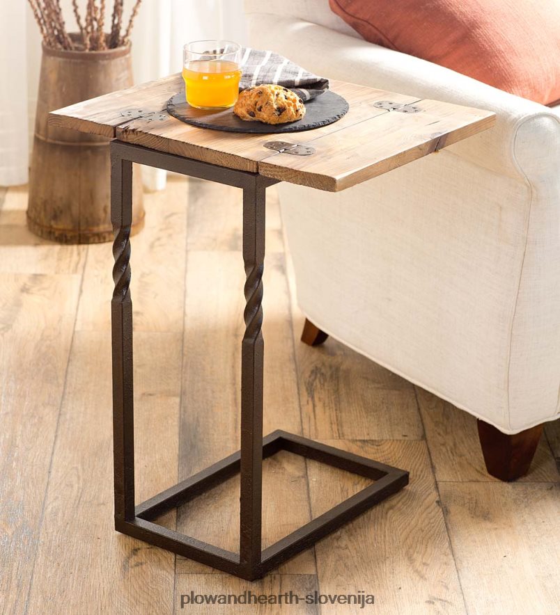 rustikalna raztegljiva miza deep creek z zložljivimi listi iz lesa in kovine Plow & Hearth 2V46081972 pohištvo