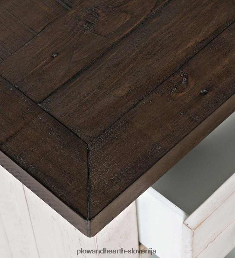 stranska mizica za elektrarno iz predelanega lesa cape charles z vrati usb - bela Plow & Hearth 2V46081987 pohištvo