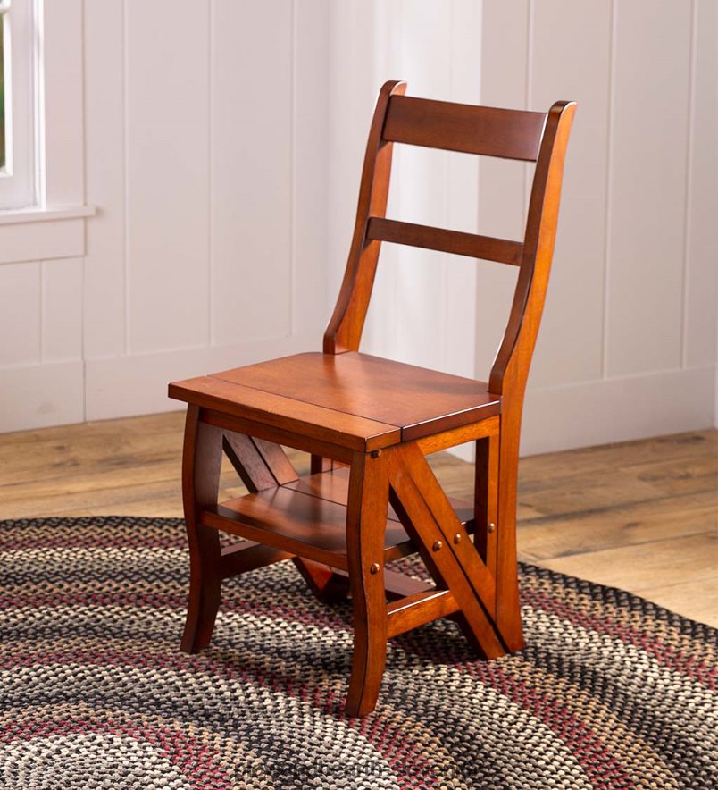 reprodukcija parawood ben franklin spremenljiv lestveni stol - kostanj Plow & Hearth 2V46082095 pohištvo