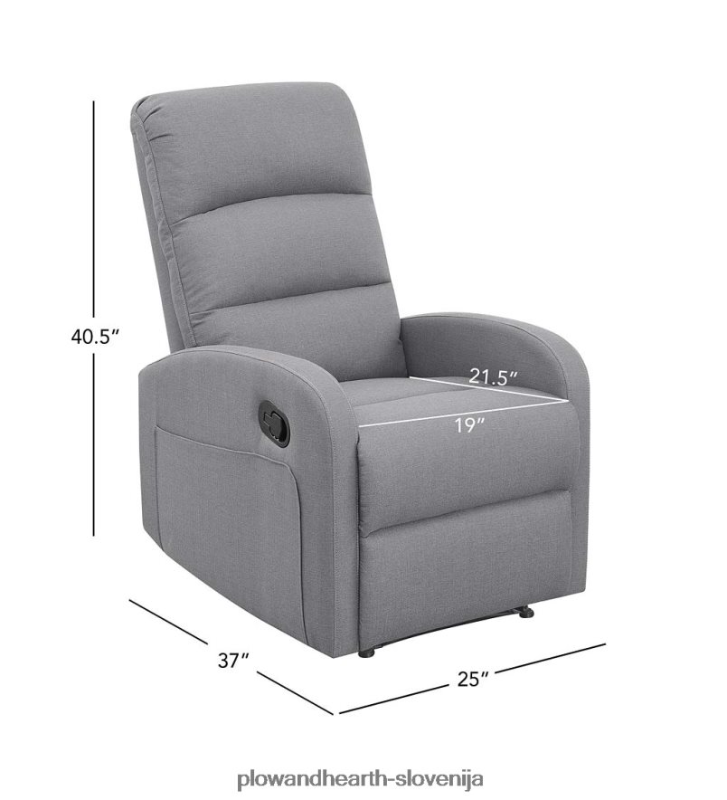 emilia oblazinjen ročni počivalnik - siv Plow & Hearth 2V46082027 pohištvo