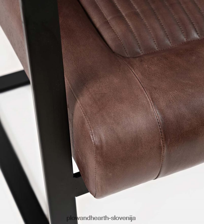 usnjeni in jekleni stol wayne - temna siena Plow & Hearth 2V46082031 pohištvo