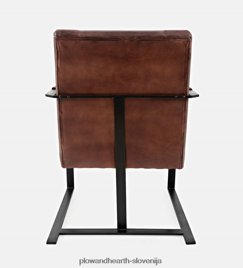 usnjeni in jekleni stol wayne - temna siena Plow & Hearth 2V46082031 pohištvo