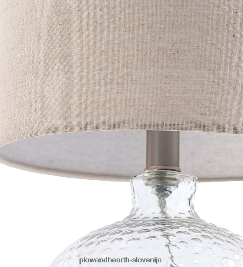 namizna svetilka iz mehurčkastega stekla z bež lanenim senčnikom Plow & Hearth 2V46082131 pohištvo