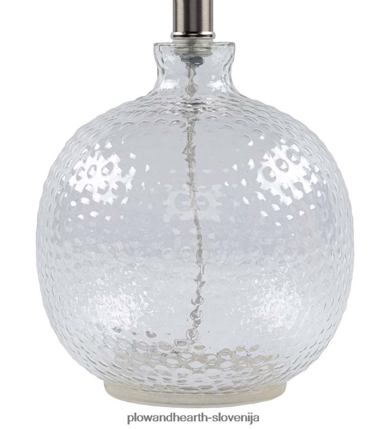 namizna svetilka iz mehurčkastega stekla z bež lanenim senčnikom Plow & Hearth 2V46082131 pohištvo