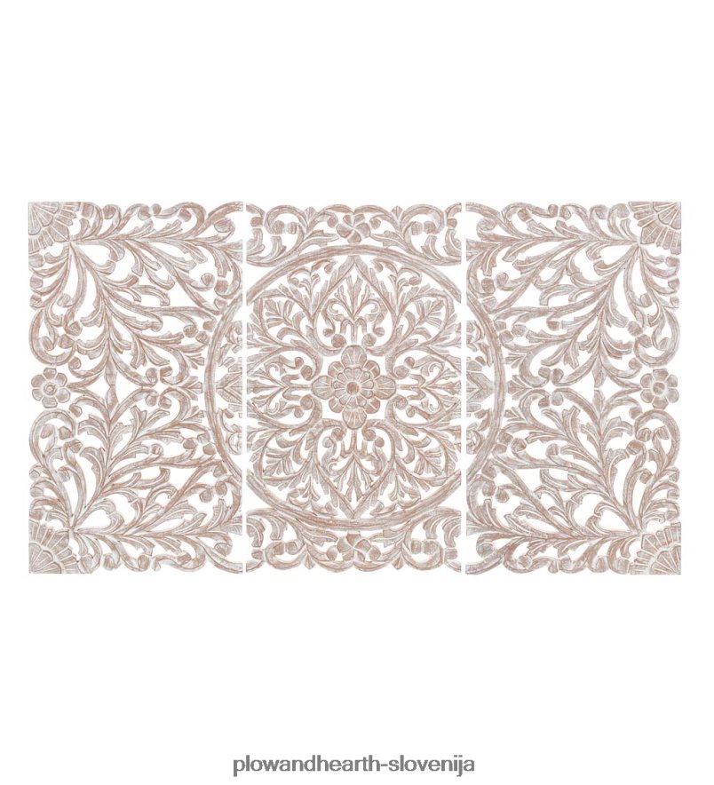 tridelna bela stenska umetnost s cvetjem Plow & Hearth 2V46082134 pohištvo