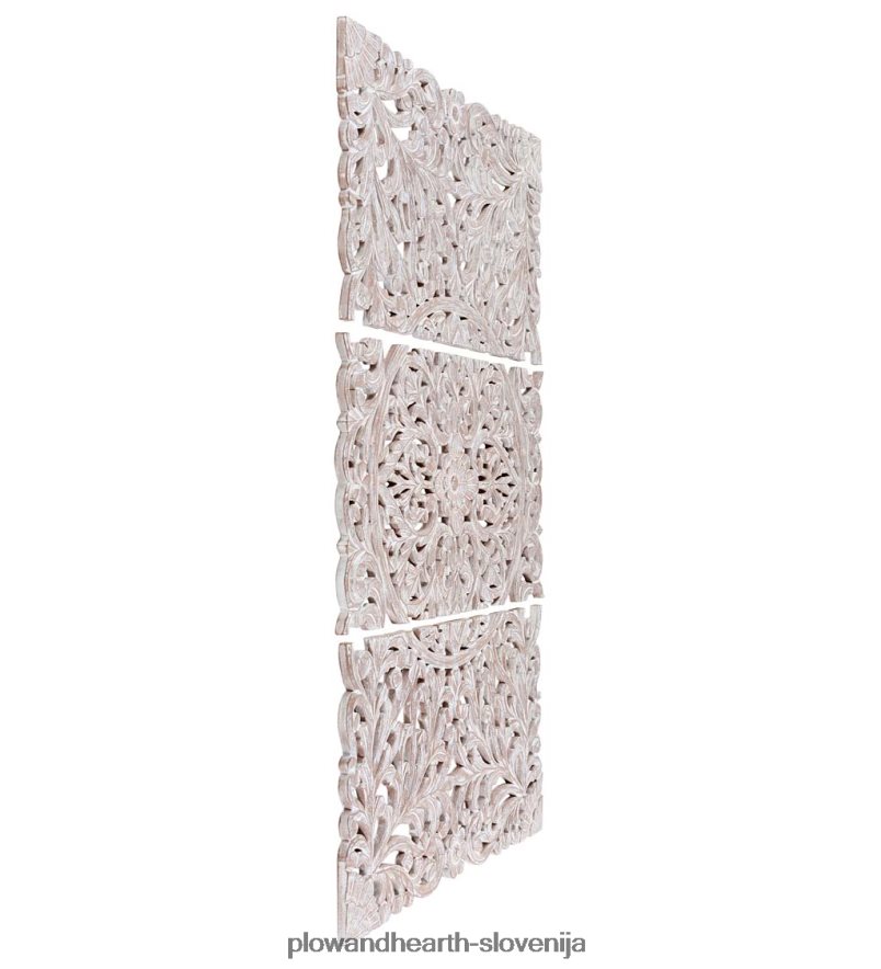 tridelna bela stenska umetnost s cvetjem Plow & Hearth 2V46082134 pohištvo