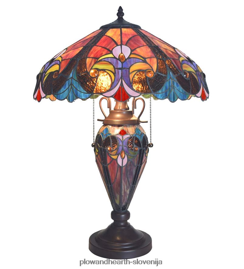 vitražna namizna svetilka v slogu tiffany Plow & Hearth 2V46082128 pohištvo