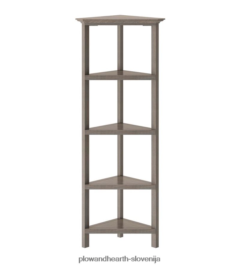 kmečka štiripolna kotna knjižna omara - prano siva Plow & Hearth 2V46082100 pohištvo