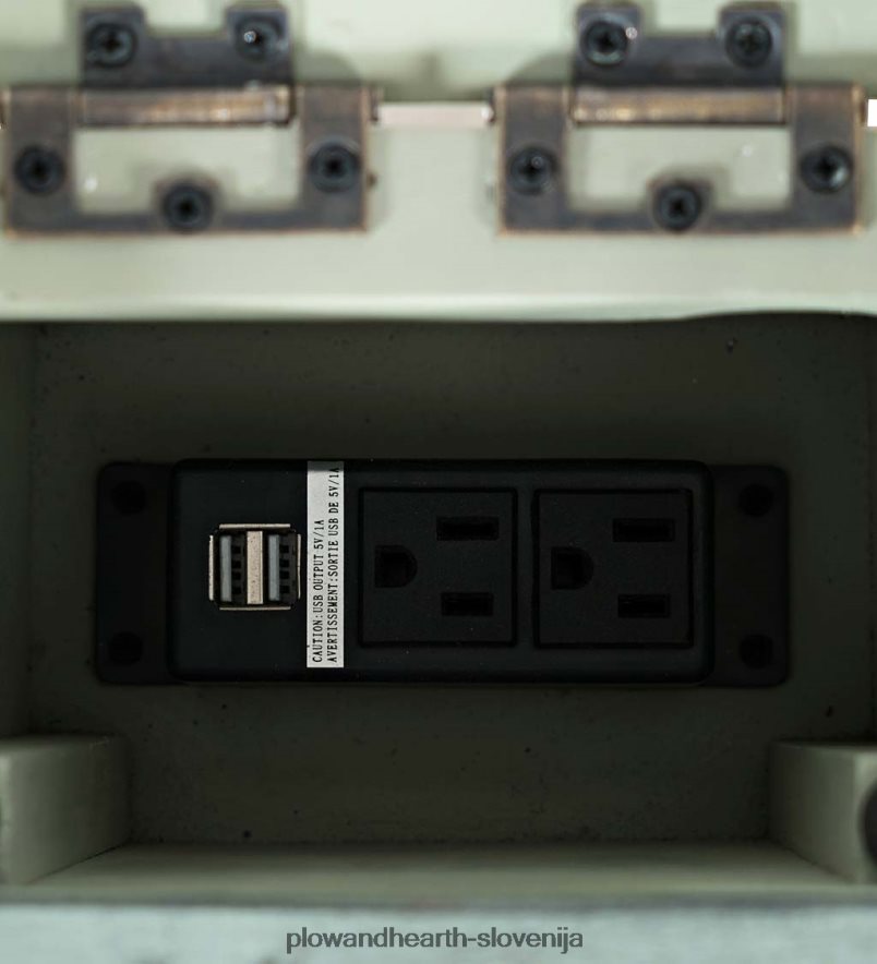 miza za elektrarno chelsea z vrati usb in električnimi vtičnicami - belo barvo scrimshaw Plow & Hearth 2V46082121 pohištvo