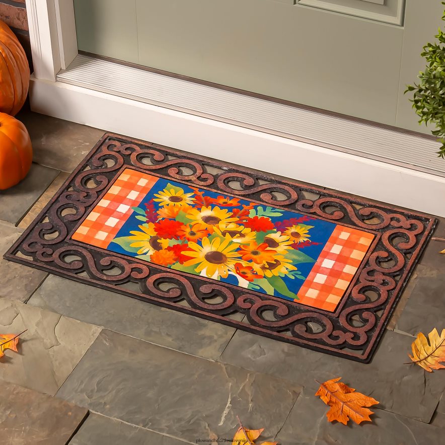 jesenski cvetlični šopek sassafras switch mat Plow & Hearth 2V46081963 preproge in predpražniki