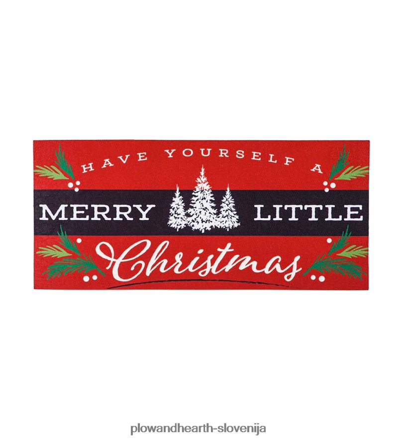 vesel mali božič sassafras preklopna podloga Plow & Hearth 2V46081531 preproge in predpražniki