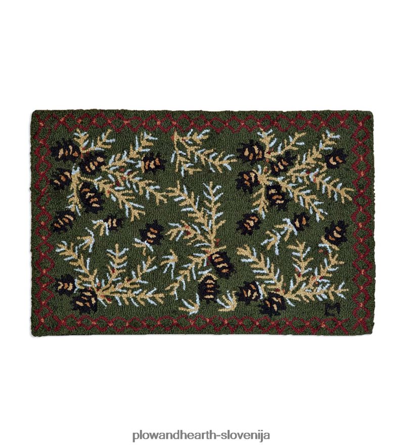 ročno zapeta volnena preproga iz borovih storžev Plow & Hearth 2V46081747 preproge in predpražniki