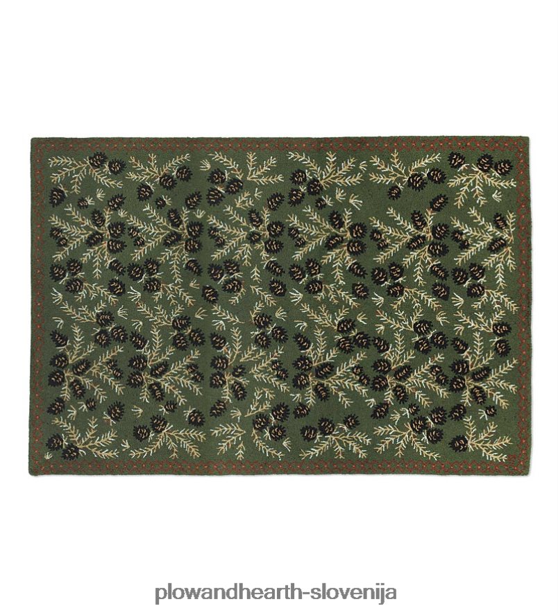 ročno zapeta volnena preproga iz borovih storžev Plow & Hearth 2V46081747 preproge in predpražniki