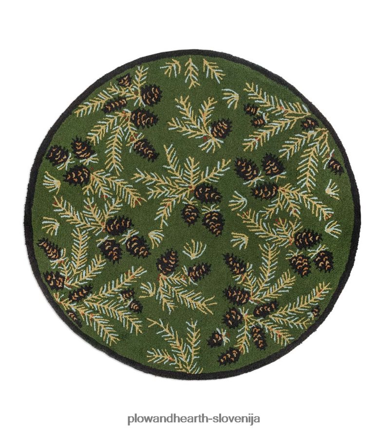 ročno zapeta volnena preproga iz borovih storžev Plow & Hearth 2V46081747 preproge in predpražniki