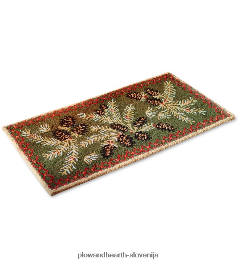 ročno zapeta volnena preproga iz borovih storžev Plow & Hearth 2V46081747 preproge in predpražniki