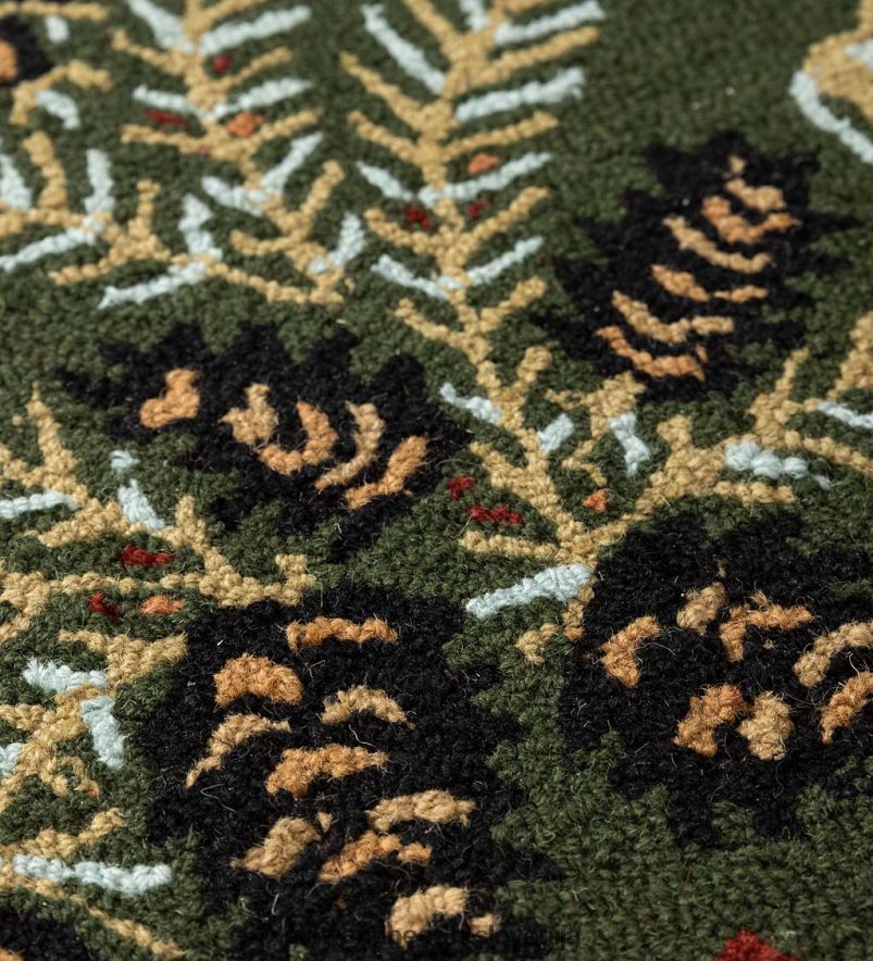 ročno zapeta volnena preproga iz borovih storžev Plow & Hearth 2V46081747 preproge in predpražniki