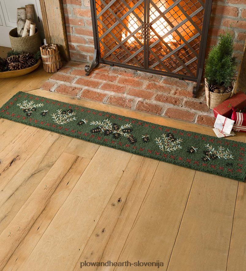 volneni tekač iz borovega stožca, ročno zapet, 1' x 6' Plow & Hearth 2V46081748 preproge in predpražniki