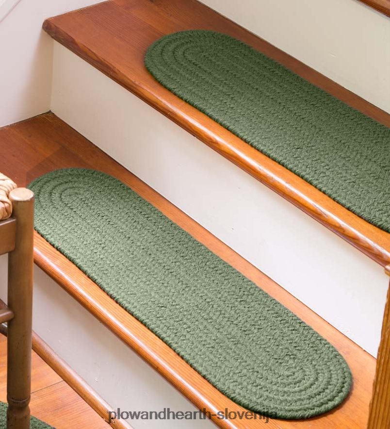 enobarvne podeželske klasične pletene polipropilenske stopniščne stopnice, komplet 4 - črne Plow & Hearth 2V46081913 preproge in predpražniki