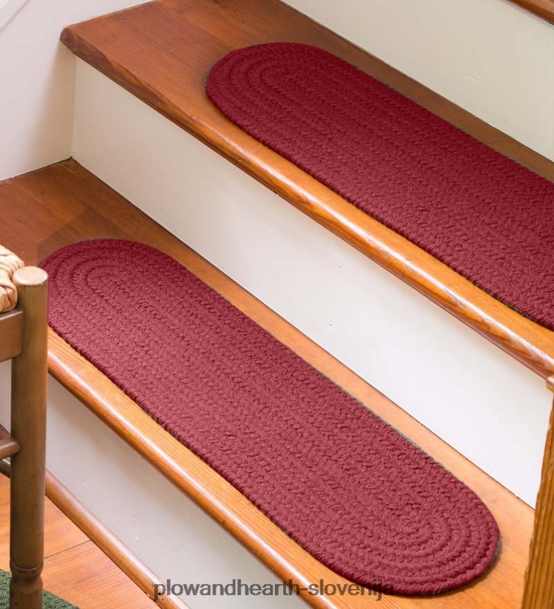 enobarvne podeželske klasične pletene polipropilenske stopniščne stopnice, komplet 4 - črne Plow & Hearth 2V46081913 preproge in predpražniki