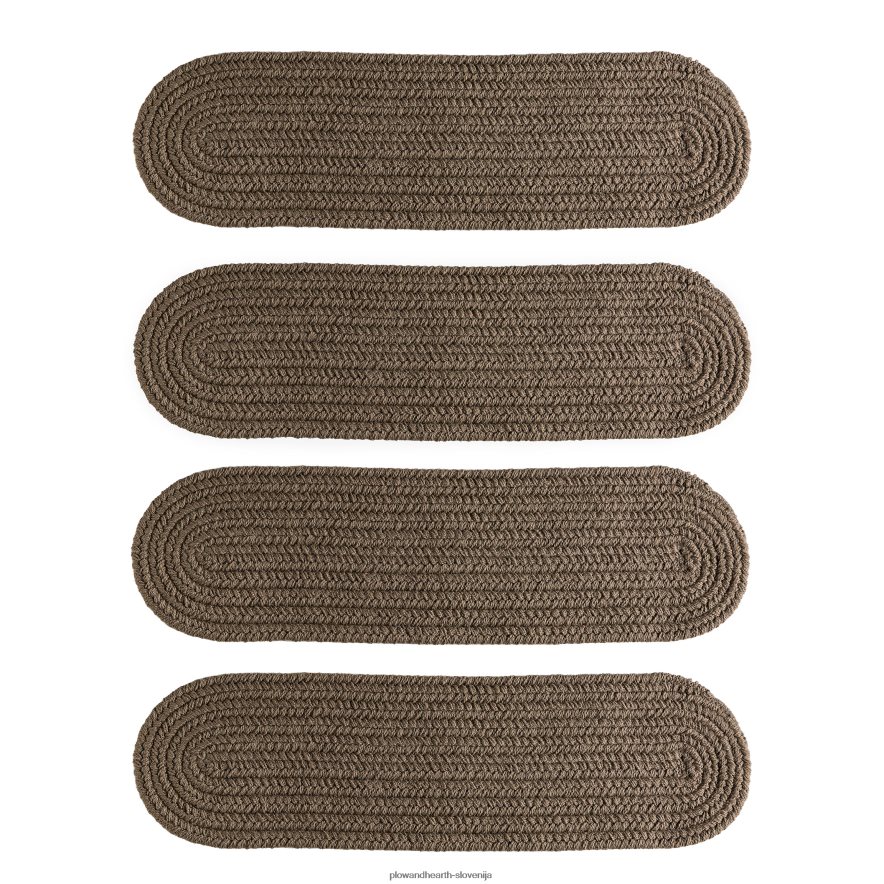 enobarvne podeželske klasične pletene polipropilenske stopniščne stopnice, komplet 4 - črne Plow & Hearth 2V46081913 preproge in predpražniki