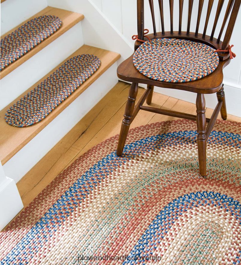 pletene polipro roanoke stopniščne stopnice za notranje/zunanje, komplet 4 - trdna žerjavica Plow & Hearth 2V46081909 preproge in predpražniki