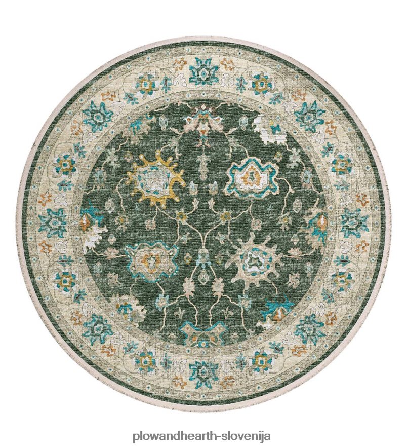 okrogla preproga marietta border Plow & Hearth 2V46081793 preproge in predpražniki