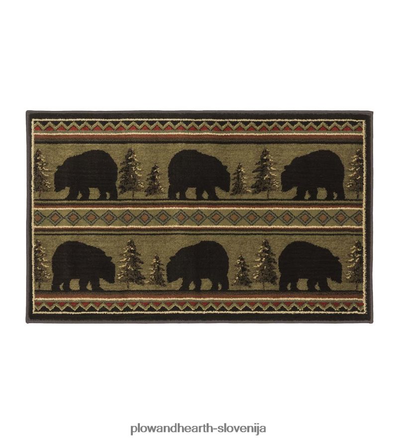 razgled medvedi v zimzeleni preprogi Plow & Hearth 2V46081826 preproge in predpražniki