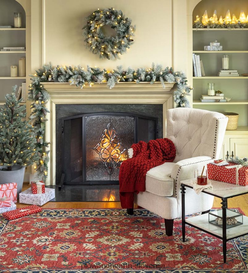 volnena preproga iz rdeče volne Willow Oaks Plow & Hearth 2V46081823 preproge in predpražniki