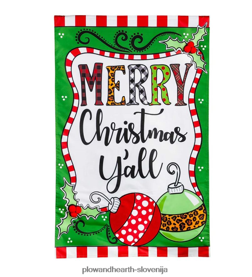 vesel božič vsem, aplicirana hišna zastava Plow & Hearth 2V4608532 sezonsko in darila