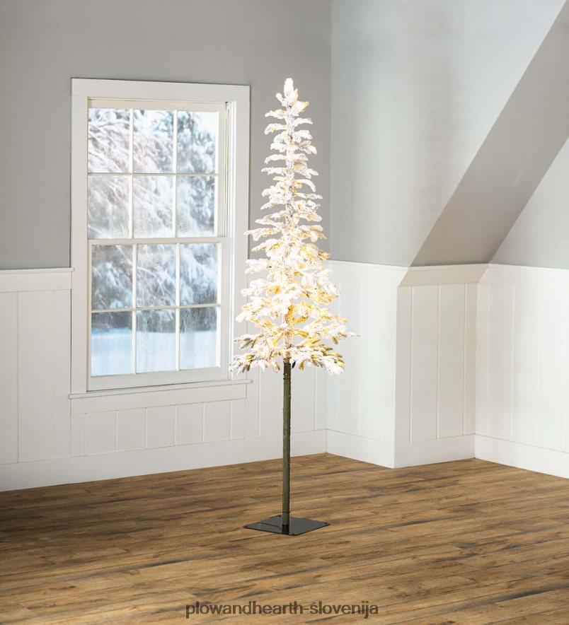 6' monte rosa božično drevo iz alpske jelke s 150 toplo belimi LED diodami Plow & Hearth 2V46083232 sezonsko in darila