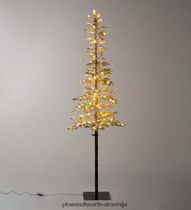 6' monte rosa božično drevo iz alpske jelke s 150 toplo belimi LED diodami Plow & Hearth 2V46083232 sezonsko in darila