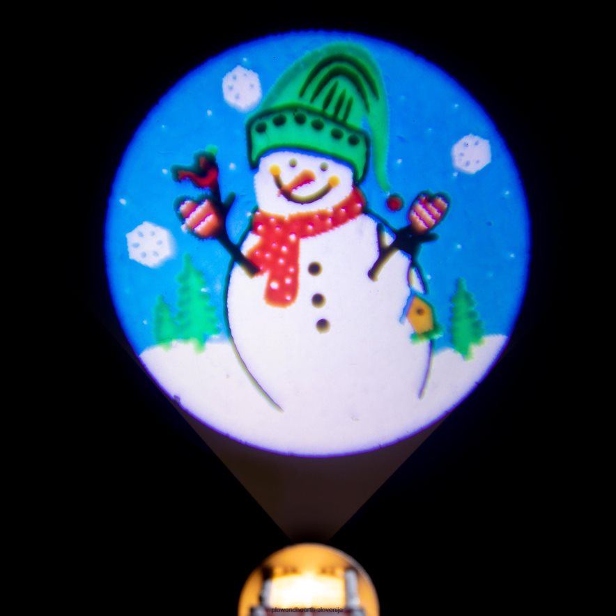 osvetljena snežakova vodna svetilka s projektorjem Plow & Hearth 2V46082247 sezonsko in darila